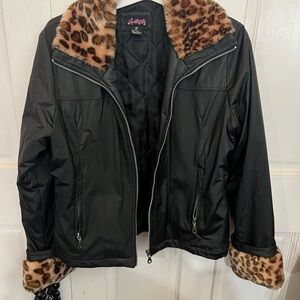 SPOILED GIRL JACKET W/FAUX FUR COLLAR AND CUFFS Brand New no tags